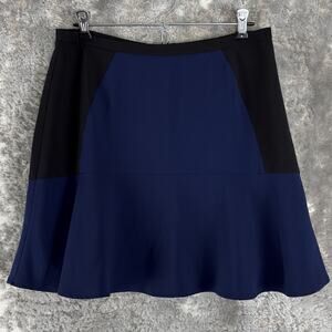 H&M Size 10 Colorblock Casual Stretch Mini A Line Skirt Navy Black Zip